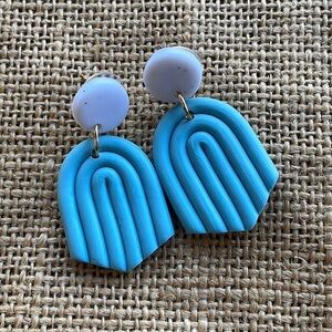 Rainbow clay light earrings Boho bohemian earthy New